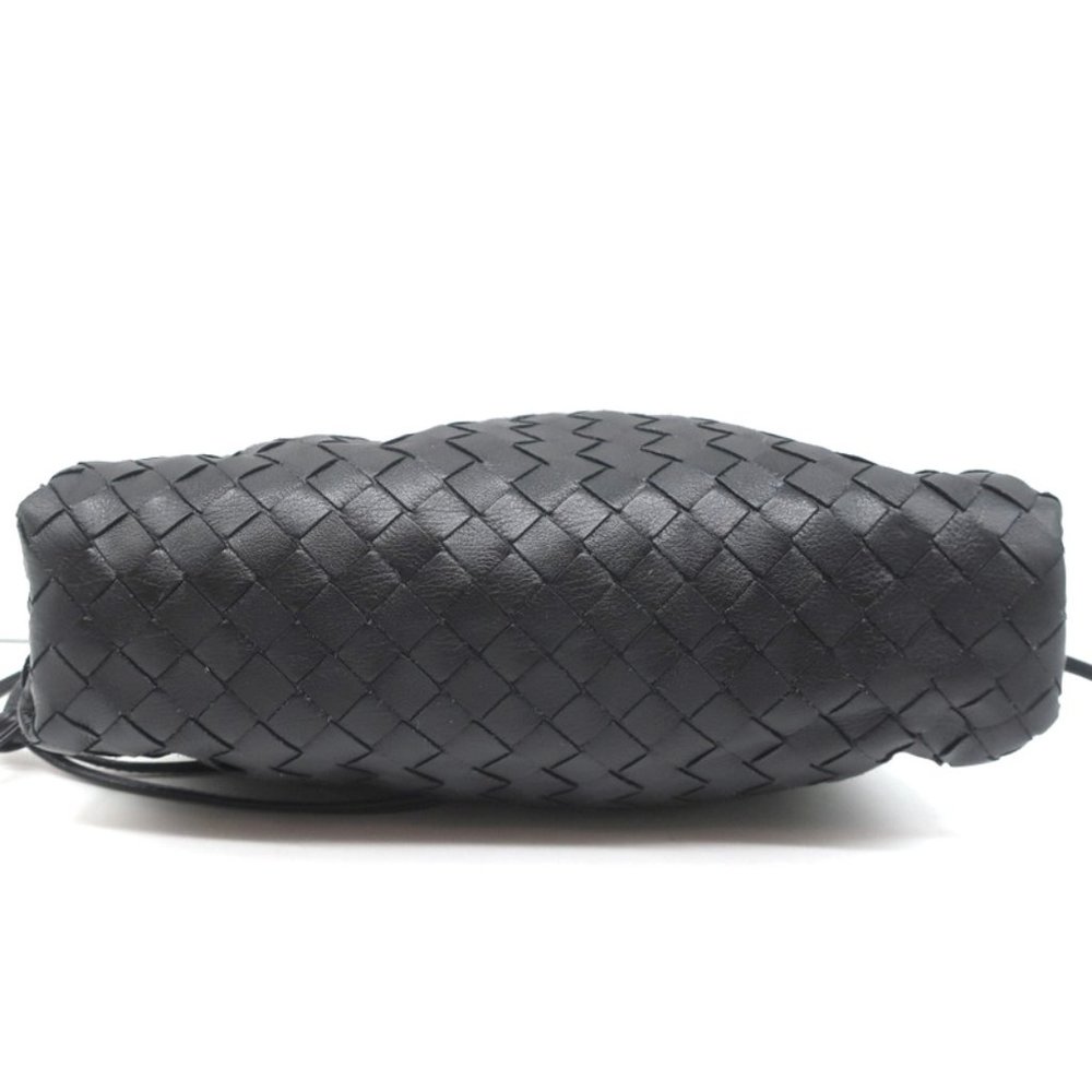 BOTTEGA VENETA MINI POUCH BLACK INTRECCIATO LEATHER CROSSBODY BAG - Picture 6 of 11